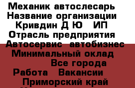 Механик-автослесарь › Название организации ­ Кривдин Д.Ю., ИП › Отрасль предприятия ­ Автосервис, автобизнес › Минимальный оклад ­ 40 000 - Все города Работа » Вакансии   . Приморский край,Уссурийский г. о. 